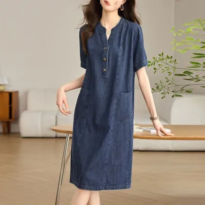 ワンピース  シルク  カジュアル  半袖  ゆったり  ストレートスカート  夏服  ストレート  普通  2024  レディース  ミディ丈 / ミディアム丈