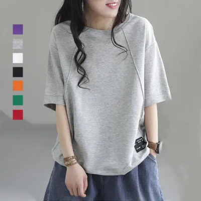 リピー数高 無地 ラウンドネック 半袖 きれいIライン フード付き シンプル Tシャツ fashion ootd カジュアルコーデ ファッション コーディネート 今日のコーデ coordinate トレンドコーデ 着回しコーデ 大人コーデ