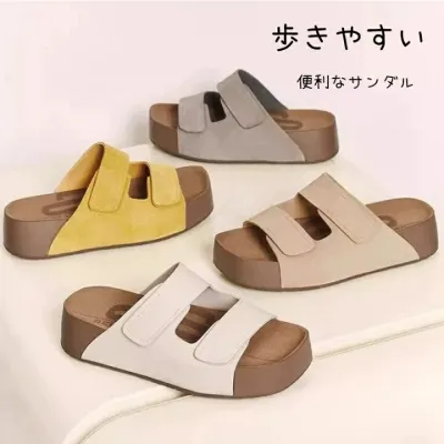 サンダル レディース 厚底 足つぼ コンフォートサンダル コンフォートスリッパ 夏用 幅広 夏物 歩きやすい ルームウェア